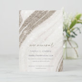 抽象芸術淡い色の金ゴールド大理石瑪瑙ボアリニューアル招待状 サンキューカード (スタンド正面)