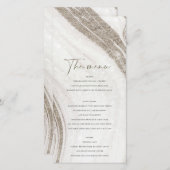 抽象芸術淡い色の金ゴールドMarble Agateメニューカード サンキューカード (正面/裏面)