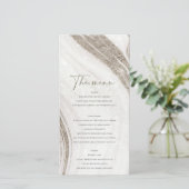 抽象芸術淡い色の金ゴールドMarble Agateメニューカード サンキューカード (スタンド正面)