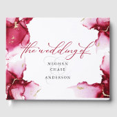 抽象芸術深いクリムゾンピンクレッドジェードゲストブック ゲストブック (正面)