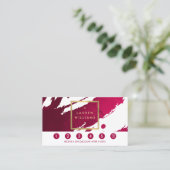 抽象芸術深いルビーレッドブラシストロークロイヤリティカード ロイヤリティカード (スタンド正面)