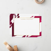 抽象芸術深いルビーレッドブラッシュストロークフラットノテカード ノートカード (正面/裏面インサイチュ)