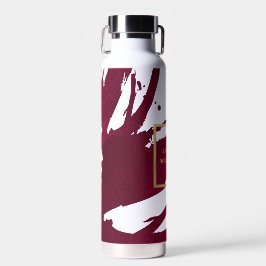 抽象芸術深いルビー赤ブラシストローク ウォーターボトル