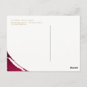 抽象芸術深いルビー赤ブラシストローク ポストカード (裏面)