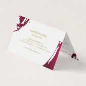 抽象芸術深いルビー赤ブラシストローク 名刺 (裏面)