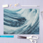 抽象芸術深い海波水の分離 薄葉紙 (クラフト)