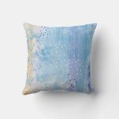 抽象芸術混合メディアブルーターコイズイエロー クッション (裏面)