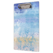 抽象芸術混合メディアブルーターコイズイエロー クリップボード (左)