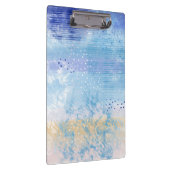 抽象芸術混合メディアブルーターコイズイエロー クリップボード (右)