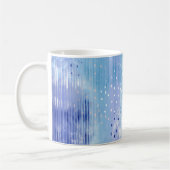 抽象芸術混合メディアブルーターコイズイエロー コーヒーマグカップ (左)