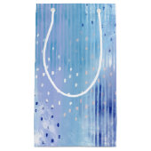 抽象芸術混合メディアブルーターコイズイエロー スモールペーパーバッグ (正面)