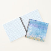 抽象芸術混合メディアブルーターコイズイエロー ノートブック (内部)
