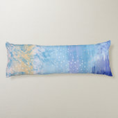 抽象芸術混合メディアブルーターコイズイエロー ボディピロー (裏面)