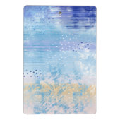 抽象芸術混合メディアブルーターコイズイエロー ミニクリップボード (裏面)