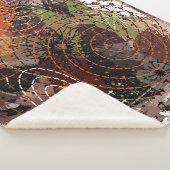 抽象芸術混合メディ自然ア秋色 シェルパブランケット (3/4)