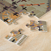 抽象芸術混合メディ自然ア秋色 ジグソーパズル (側面)