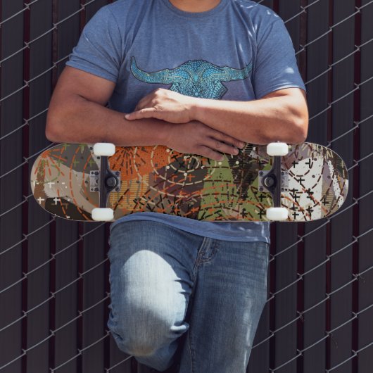 抽象芸術混合メディ自然ア秋色 スケートボード (室外3)