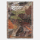 抽象芸術混合メディ自然ア秋色 スローブランケット (正面縦)