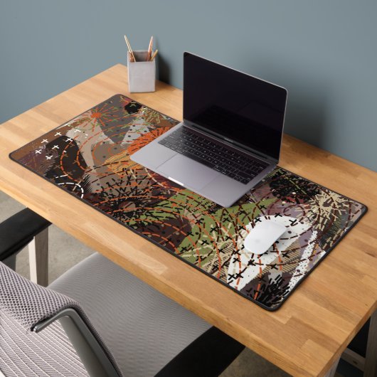 抽象芸術混合メディ自然ア秋色 デスクマット (オフィス2)
