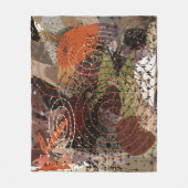 抽象芸術混合メディ自然ア秋色 フリースブランケット (正面)