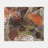 抽象芸術混合メディ自然ア秋色 フリースブランケット (正面(横))