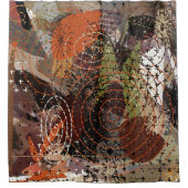 抽象芸術混合メディ自然ア色 シャワーカーテン (正面)