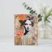 抽象芸術混在女性 ポストカード (スタンド正面)
