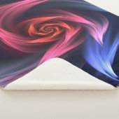 抽象芸術渦のシェイプ赤と青 シェルパブランケット (3/4)