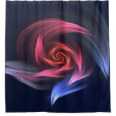 抽象芸術渦のシェイプ赤と青 シャワーカーテン (正面)