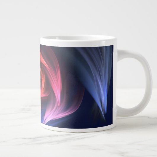 抽象芸術渦のシェイプ赤と青 ジャンボコーヒーマグカップ (右)