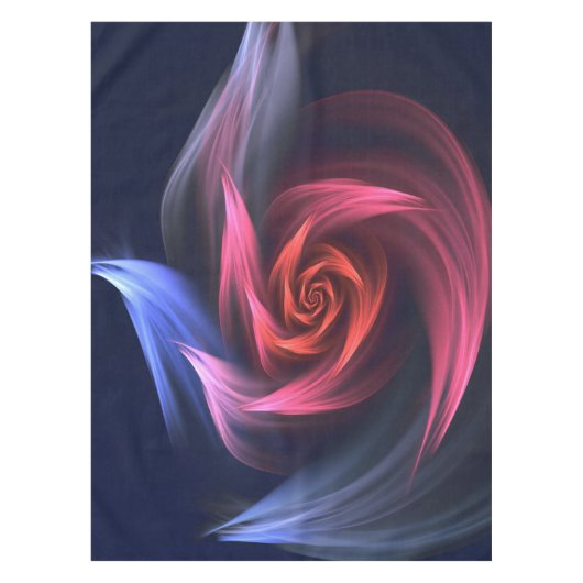 抽象芸術渦のシェイプ赤と青 テーブルクロス (正面)