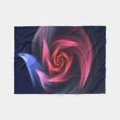 抽象芸術渦のシェイプ赤と青 フリースブランケット (正面(横))