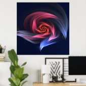 抽象芸術渦のシェイプ赤と青 ポスター (ホームオフィス)