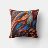 抽象芸術渦の青い赤い炎 クッション (裏面)