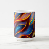 抽象芸術渦の青い赤い炎 コーヒーマグカップ (中央)