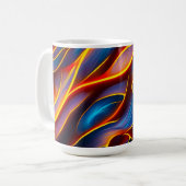 抽象芸術渦の青い赤い炎 コーヒーマグカップ (正面左)