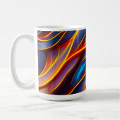 抽象芸術渦の青い赤い炎 コーヒーマグカップ (左)