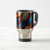 抽象芸術渦の青い赤い炎 トラベルマグ (正面右)