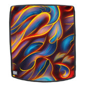 抽象芸術渦の青い赤い炎 バックパック (取り外し可フェース)