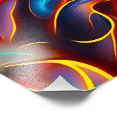 抽象芸術渦の青い赤い炎 フォトプリント            (角)