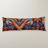 抽象芸術渦の青い赤い炎 ボディピロー (裏面)