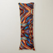 抽象芸術渦の青い赤い炎 ボディピロー (正面縦)