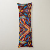 抽象芸術渦の青い赤い炎 ボディピロー (裏面 (縦))