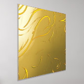 抽象芸術渦の青い赤い炎 箔ポスター (レイダウン)