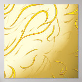 抽象芸術渦の青い赤い炎 箔ポスター (正面)