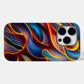 抽象芸術渦の青い赤い炎 Case-Mate iPhoneケース (裏面 (横))