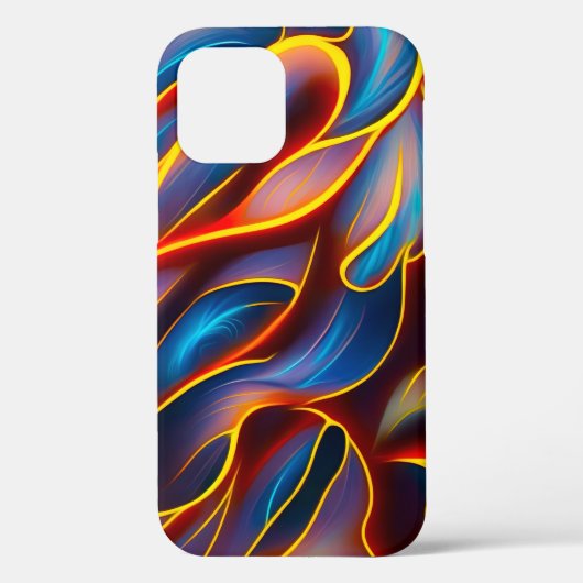 抽象芸術渦の青い赤い炎 Case-Mate iPhoneケース (裏面)