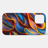 抽象芸術渦の青い赤い炎 Case-Mate iPhoneケース (裏面 (横))