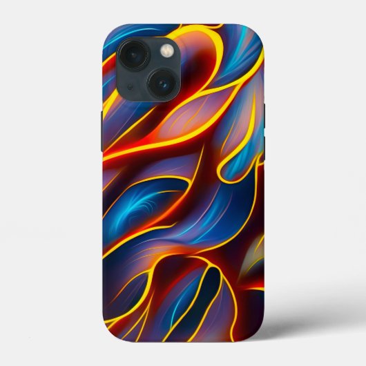 抽象芸術渦の青い赤い炎 Case-Mate iPhoneケース (裏面)