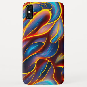 抽象芸術渦の青い赤い炎 iPhone XS MAXケース